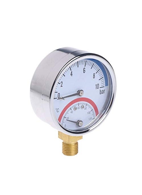 Generic 10 Bar Temperature Pressure Gauge Meter G14 Thread 2 in1 Thermometer Monitor  - Image 5