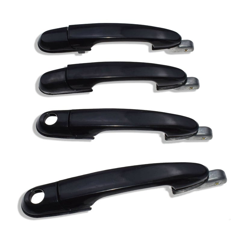 PLDDE 4pcs Exterior Door Handles Compatible with 2005 2006 2007 2008 2009 Hyundai Tucson 826502E000 826602E000 FrontRear LeftRight Side Black Outside 05 06 07 08 09