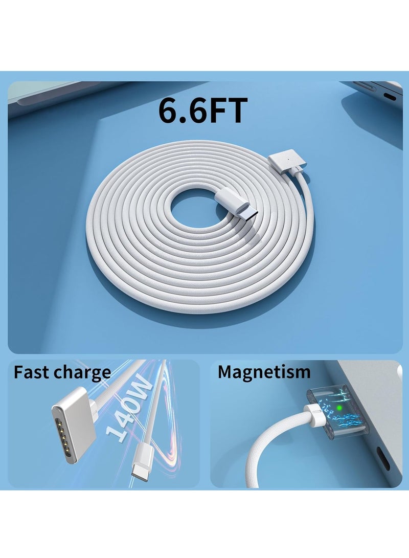 140W USB-C to Magnetic 3 Cable, Safe Charging Cable Compatible with MacBook Pro 2021 M1 Pro & Max 14" 16", MacBook Air 2022 M2, MacBook Pro 2023 M2 Pro & Max 14" 16" ,6.6ft - Image 4