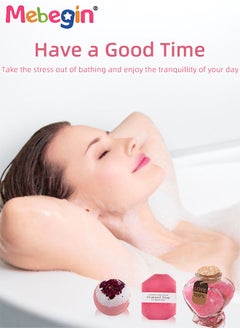 Generic Spa Gift Set for Women, Mother's Day Gifts Kit with 100ml Bath Salt, Diamond-shaped Soap, Pair of Socks, Scented Candle and Other Items, Unique Relaxing Spa Gift Basket, Creative Gifts for Mom, Wife  - Image 4