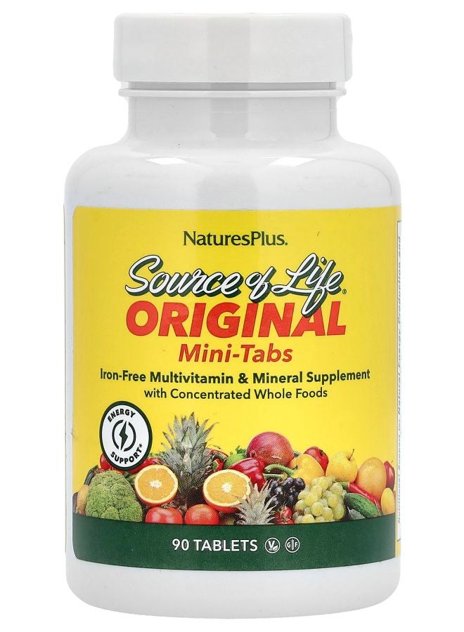 Source of Life Original Mini-Tabs Multivitamin & Mineral Supplement Iron Free 90 Tablets