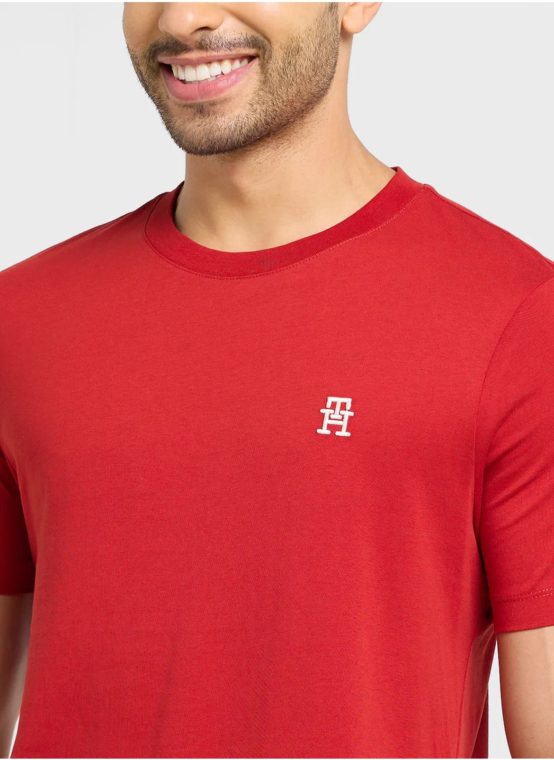 تومي هيلفيغر Logo Crew Neck T-Shirt
