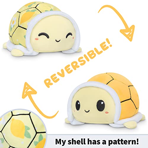 TeeTurtle - The Original Reversible Turtle Plushie - Cute Sensory Fidget Stuffed Animals That Show Your Mood- Lemons + Flowers - Image 3