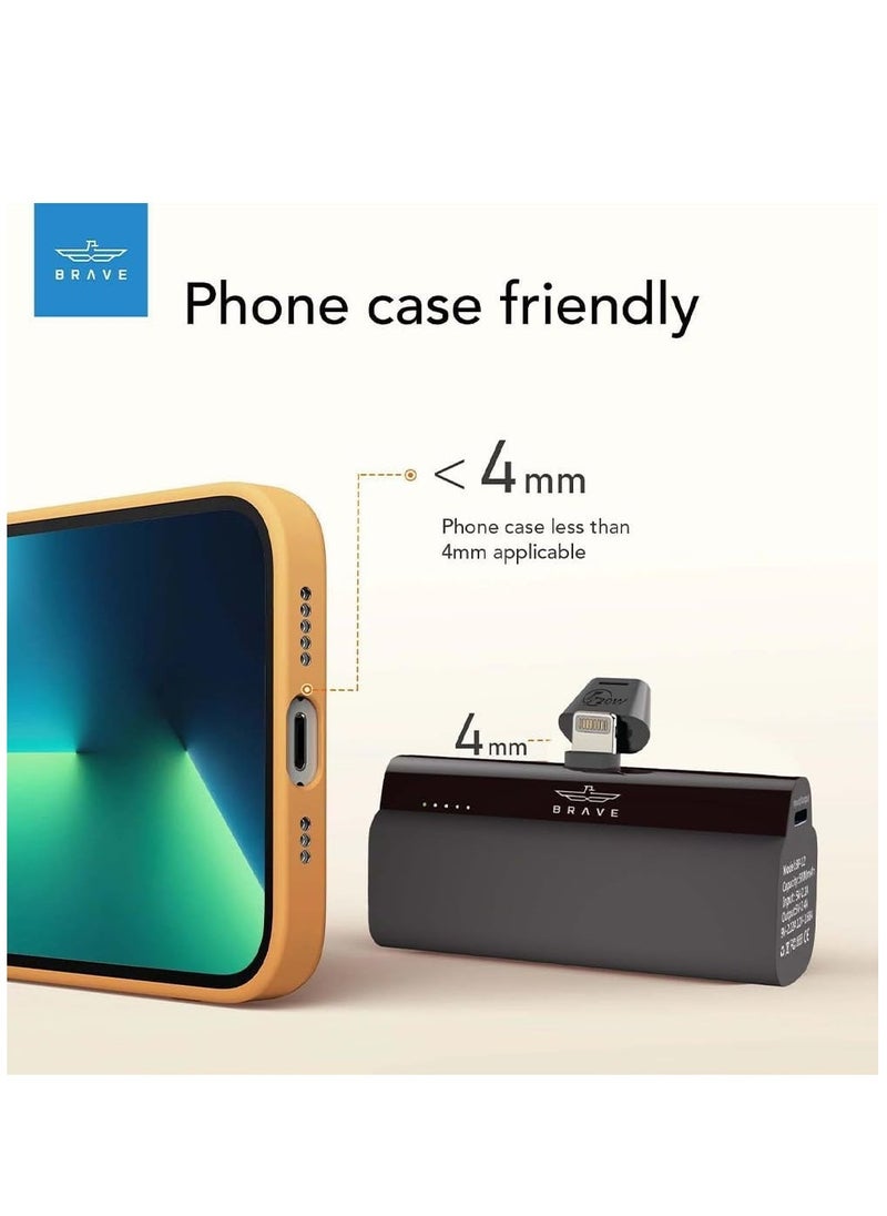 Brave 5000mAh Mini Power Bank,20W PD Quick Charge Portable Charger Battery Pack Compatible with iPhone 14 Pro/14 Pro Max /14/13 Pro/13 Pro Max/12 Pro/XR/X/8/7/6/Plus  - Image 2