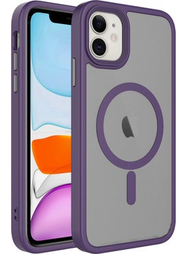 Başkenttekno iPhone 11 Case Matte Back Surface Wireless Charging Feature Flet Magsafe Cover 