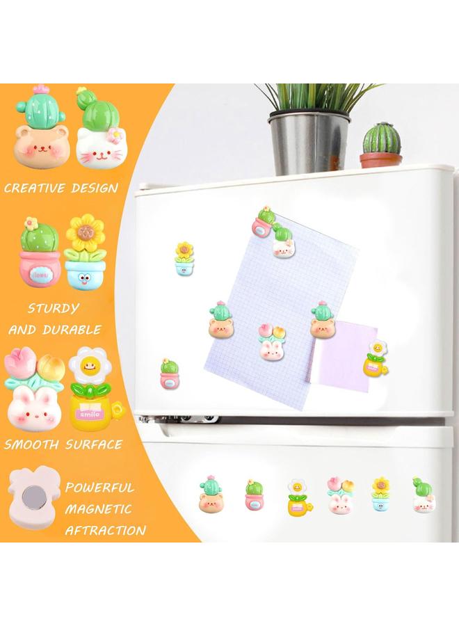 الترجمة العربية: مغناطيسات ثلاجة على شكل حيوانات ● مغناطيسات نباتات مصغرة لطيفة ● مغناطيسات أصص نباتات ● مثالية للمطابخ واللوحات البيضاء المكتبية ● مناسبة للكبار - Image 2
