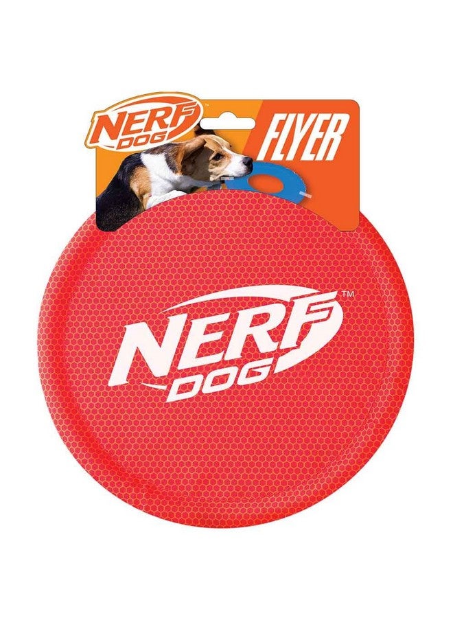 Nerf Dog Nylon Flyer Dog Toy, Flying Disc, Lightweight, Durable and Water Resistant, Great for Beach and Pool, 9 inch diameter, for Medium/Large Breeds, Single Unit, Red - Image 1