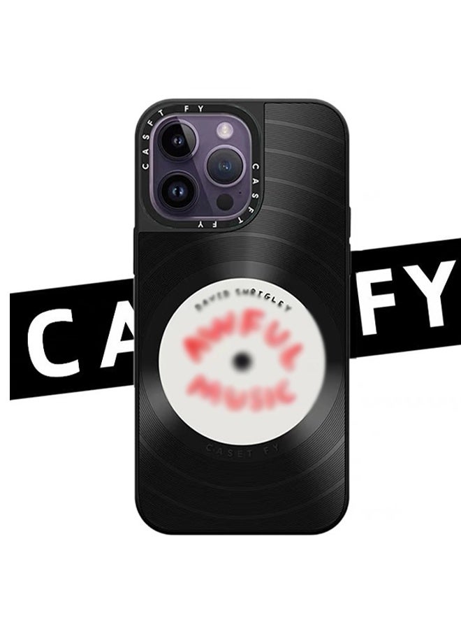 Casetify For iPhone 15 Pro Case -Black Vinyl Record Design Protective Case - Image 1