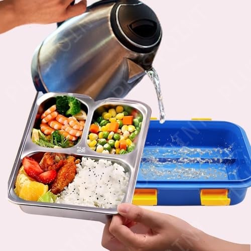 PLUSPOINT Bento Lunch Box Insulated Air Tight Lunch Box And Portable Utensils, Stainless Steel Lunch Containers, Leak Proof Bento Box For Kids, Adults, Men Women (New Pink), 710 Ml - Image 5
