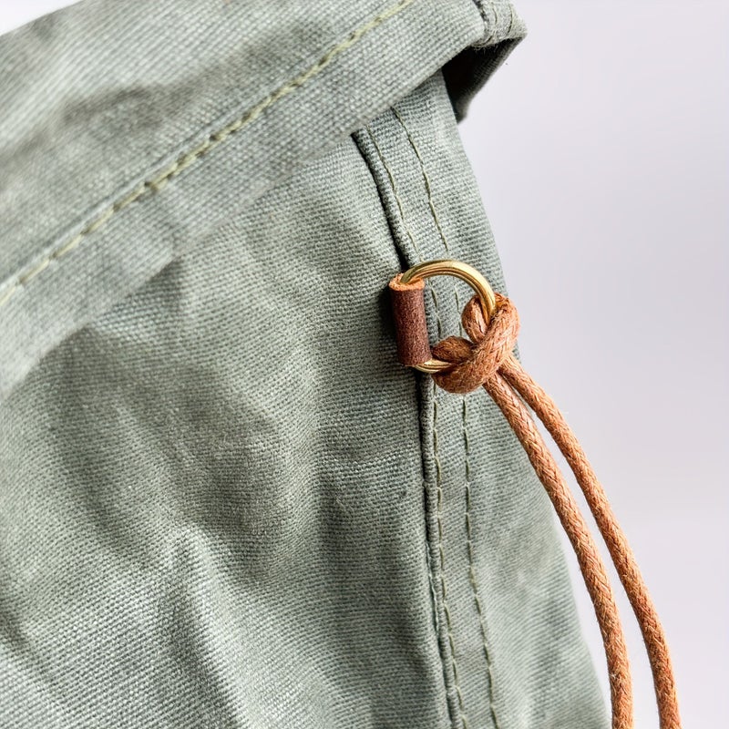 Green Waxed Canvas Large Camping Storage Bag 9x13 Inch - Image 4