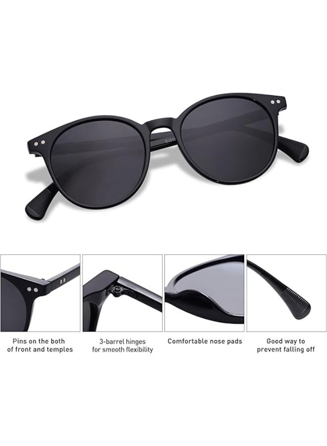 HDCRAFTER Small Round Classic Polarized Sunglasses for Women Men Vintage Style UV400 Lens MAY - Image 4