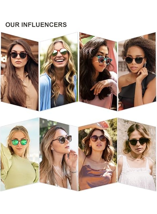 HDCRAFTER Small Round Classic Polarized Sunglasses for Women Men Vintage Style UV400 Lens MAY - Image 3