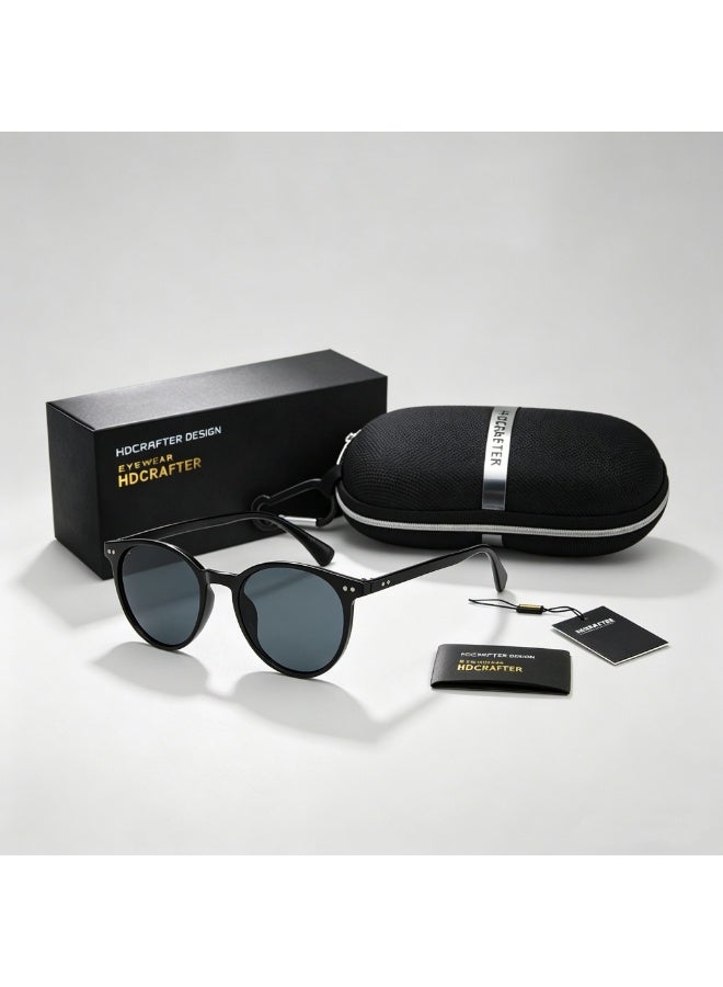 HDCRAFTER Small Round Classic Polarized Sunglasses for Women Men Vintage Style UV400 Lens MAY - Image 1