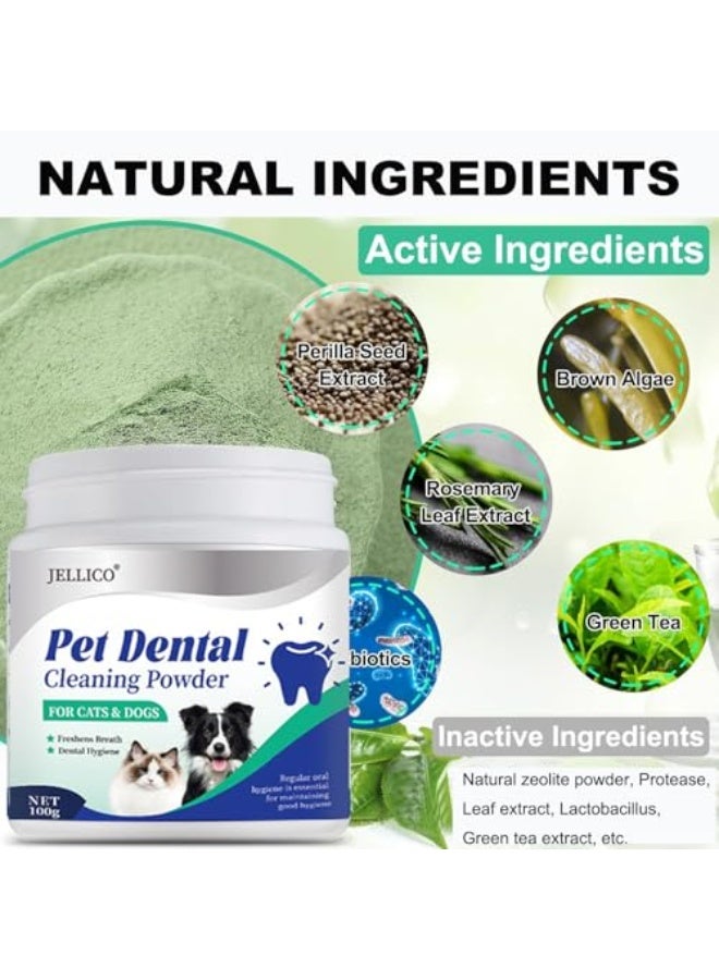 Jellico Dog Teeth Cleaning Powder for Dogs and Cats, Dog Dental Powder Remove Plaque  Bad Breath Off, Pet Dental Care Supplies for Small Medium Large Dogs - Image 3