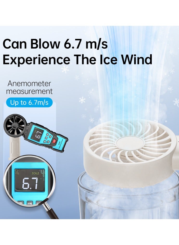 BEILINGDUN Portable Handheld Fan  Adjustable Personal Mini Fan Quiet Operation with Outdoors & Daily Use Ramadan Gift for Kids and Women(White) - Image 2