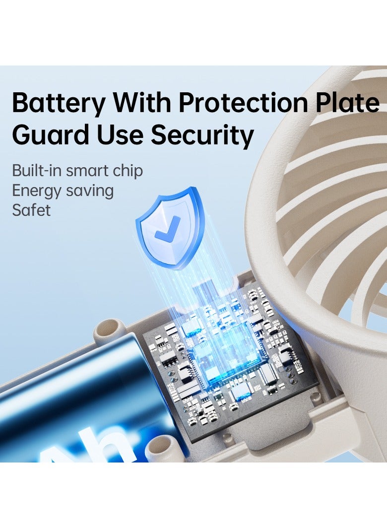 BEILINGDUN Portable Handheld Fan  Adjustable Personal Mini Fan Quiet Operation with Outdoors & Daily Use Ramadan Gift for Kids and Women(White) - Image 3