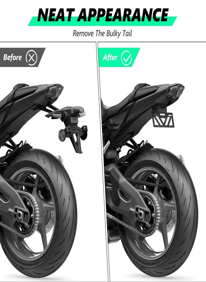 INKUDRI 2025 Ninja 650 Fender Eliminator Z650 Fender Eliminator 2024 Ninja 650 Tail Tidy Ninja 650 License Plate Bracket Holder Z650 Ninja 650 EX650 ABS 2017 2018 2019 2020 2021 2022 2023 2024 2025 - Image 4