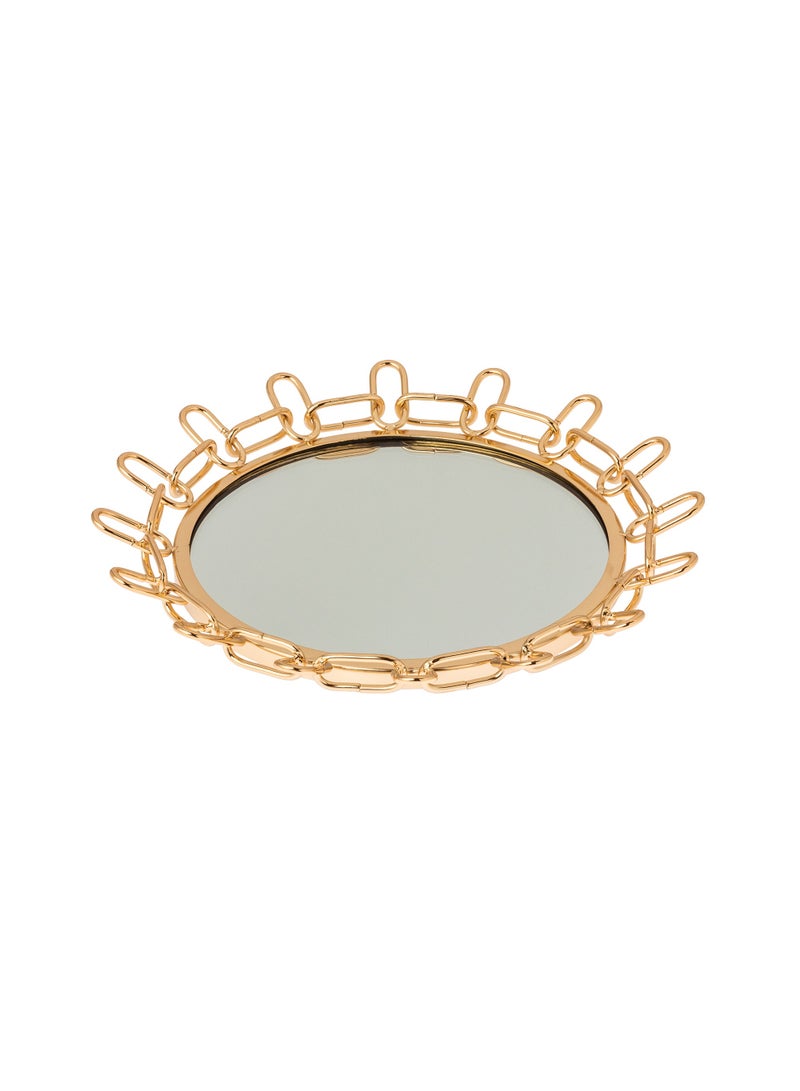 Dania Gold metal top with mirror floor, elegant design - Image 1