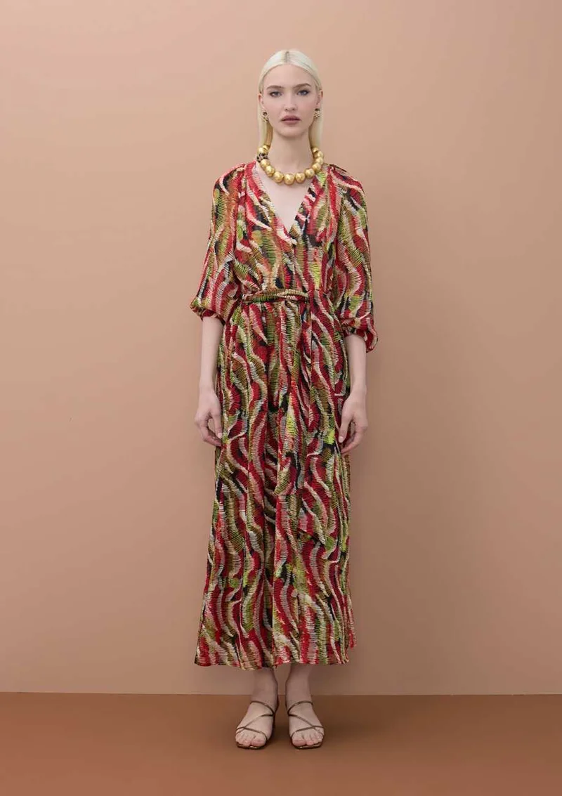 لولا كساديمونت V-neck Snake Print Dress