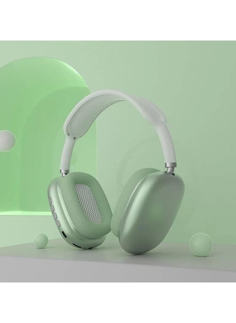 Scrolls - P9 Pro Max Immersive Active Noise Cancelling Over-Ear Headphones, Epitome of Cutting-Edge Design and Premium Sound Quality. Elevate Your Listening Experience, Fusion of Style and Comfort (Green) - Image 1
