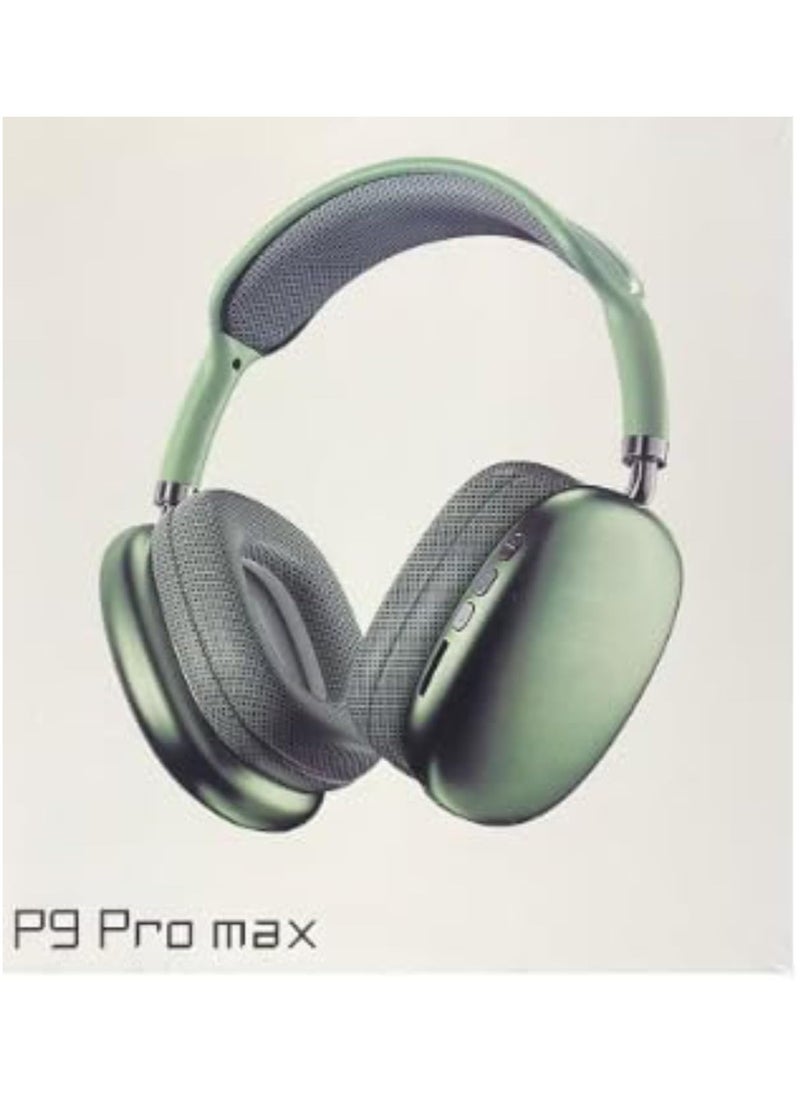 Scrolls - P9 Pro Max Immersive Active Noise Cancelling Over-Ear Headphones, Epitome of Cutting-Edge Design and Premium Sound Quality. Elevate Your Listening Experience, Fusion of Style and Comfort (Green) - Image 1
