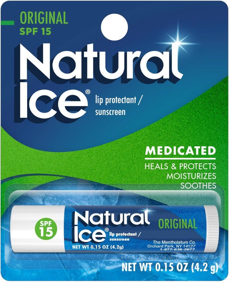 Mentholatum Natural Ice Lip Balm Original SPF 15 - Pack of 3 - Image 2