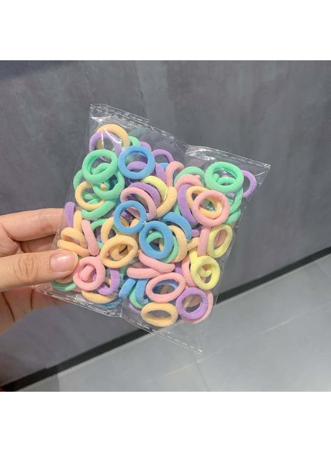 50 حلقة منشفة شعر ملونة للأطفال إكسسوارات الشعر شريط مطاطي عالي المرونة إكسسوارات الشعر شريط مطاطي الإبهام رباط شعر عصابة رأس للأطفال إكسسوارات الشعر