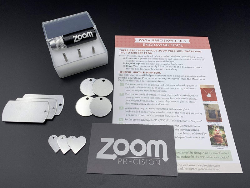 ZOOM Silhouette Cameo 4 Cameo 5 Engraving, Embossing, & Etching Tool; 3 in 1 Silhouette Etching Starter Kit for use in Cameo 4 & 5 Silhouette Machine, Cameo 4 Pro, or Cameo 4 Plus by Zoom Precision - Image 2