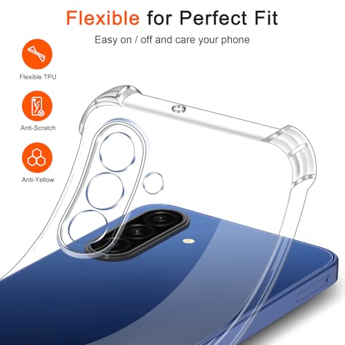 Lustree Case Perfect Fitting Hybrid Edge to Edge Bumper Side Protection Transparent Back Cover for Samsung Galaxy A17 5G / M17 -Transparent - Image 5