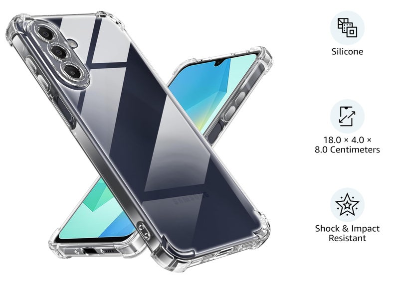 Lustree Case Perfect Fitting Hybrid Edge to Edge Bumper Side Protection Transparent Back Cover for Samsung Galaxy A17 5G / M17 -Transparent - Image 2