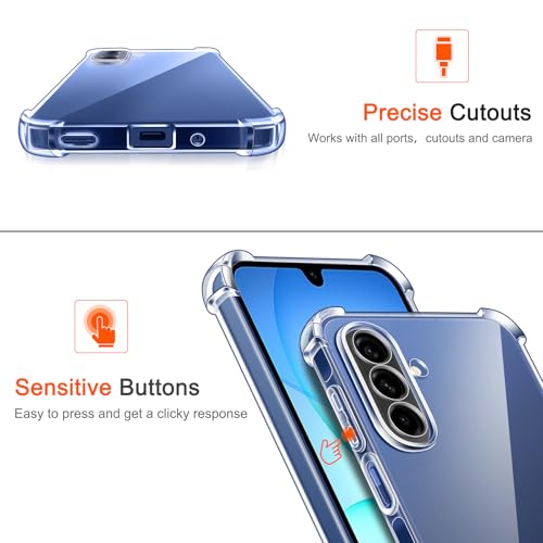 Lustree Case Perfect Fitting Hybrid Edge to Edge Bumper Side Protection Transparent Back Cover for Samsung Galaxy A17 5G / M17 -Transparent - Image 4