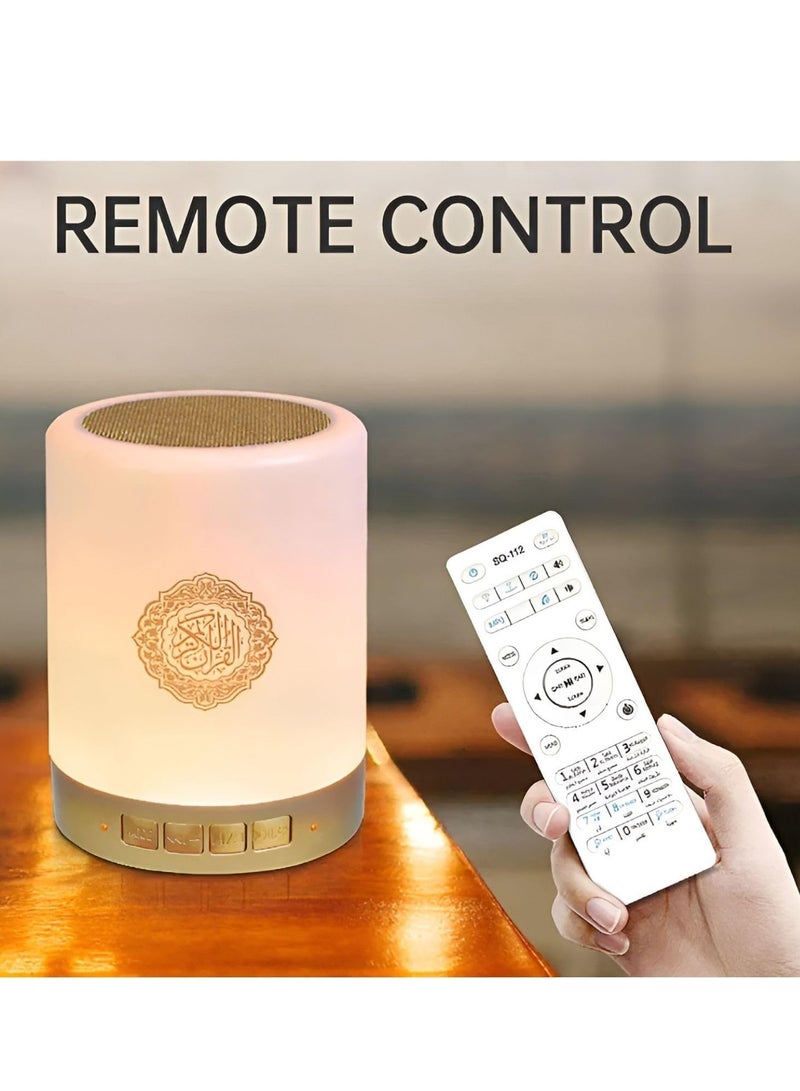 "Quran Speaker SQ-112: Bluetooth Quran Speaker with Smart Touch LED Lamp, Rechargeable, MP3/FM, 8GB TF Card, 18 Translations, and Remote Control" - Image 3