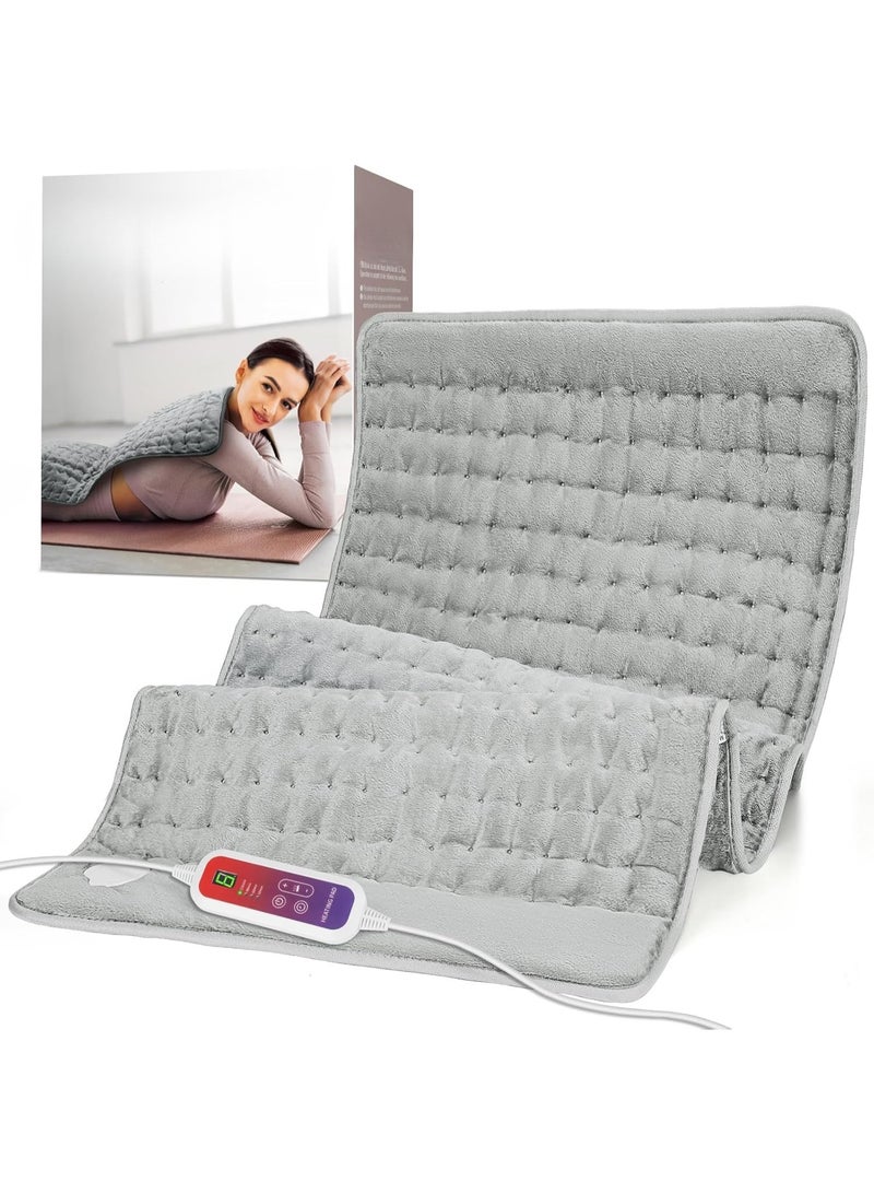 وسادة تدفئة كهربائية بحجم كبير جداً مع 4 مستويات مؤقت وخاصية التسخين السريع بطانية حرارية ناعمة قابلة للغسل لتخفيف آلام الظهر والرقبة والكتف - Image 1