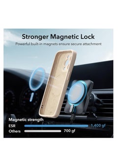 ESR ESR for iPhone 15 Pro Max Case with MagSafe, Supports Magnetic Charging, Slim Liquid Silicone Case, Shock Absorbing, Screen and Camera Protection, Cloud Series, Light Tan  - Image 3