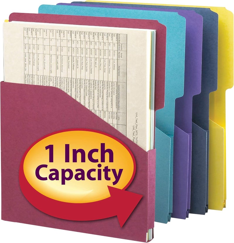 Smead Smead Organized Up Expanding Slash Jacket 25Cut Tab 1 Expansion Letter Size Assorted Colors 5 per Pack 75445  - Image 2