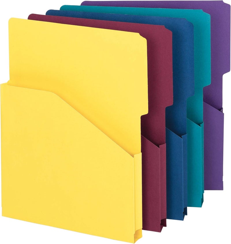 Smead Smead Organized Up Expanding Slash Jacket 25Cut Tab 1 Expansion Letter Size Assorted Colors 5 per Pack 75445  - Image 1