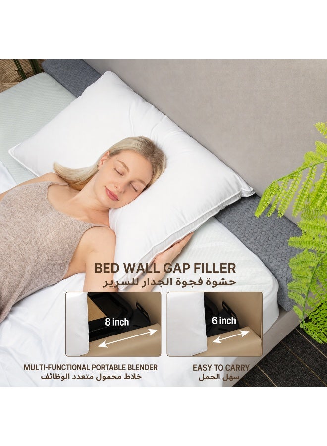 Texstead 1pc Bed Gap Filler, Mattress Extender Filler for Headboard Gap Between Mattress and Wall, Bed Space Crack for Bed, Sofa, Bed Rails, High-Density Foam, Removable and Washable Cover - Image 3