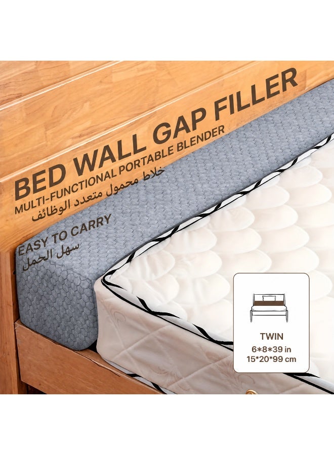 Texstead 1pc Bed Gap Filler, Mattress Extender Filler for Headboard Gap Between Mattress and Wall, Bed Space Crack for Bed, Sofa, Bed Rails, High-Density Foam, Removable and Washable Cover - Image 1