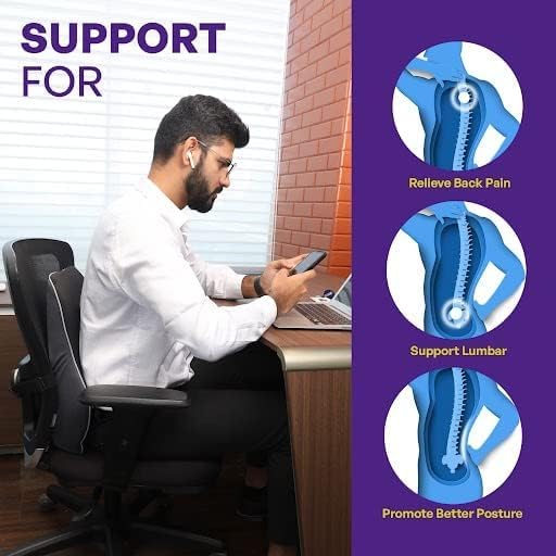 OTIPORTER Lumbar Support Pillow for Office Chair Back Support Pillow for Car, Computer, Gaming Chair, Recliner Memory Foam Back Cushion for Back Pain Relief Improve Posture - Image 2