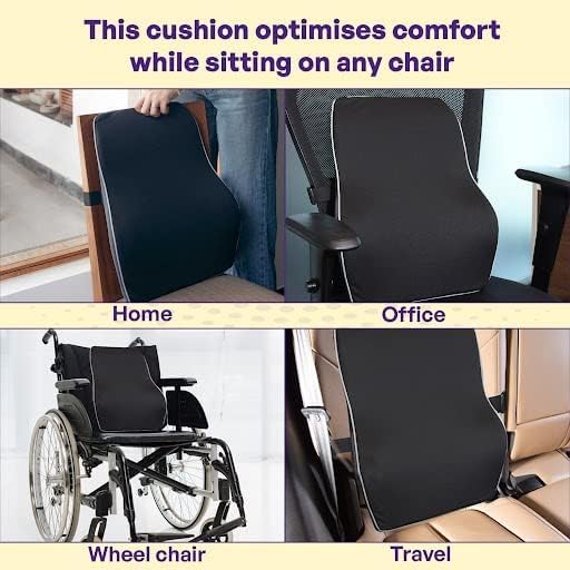 OTIPORTER Lumbar Support Pillow for Office Chair Back Support Pillow for Car, Computer, Gaming Chair, Recliner Memory Foam Back Cushion for Back Pain Relief Improve Posture - Image 3