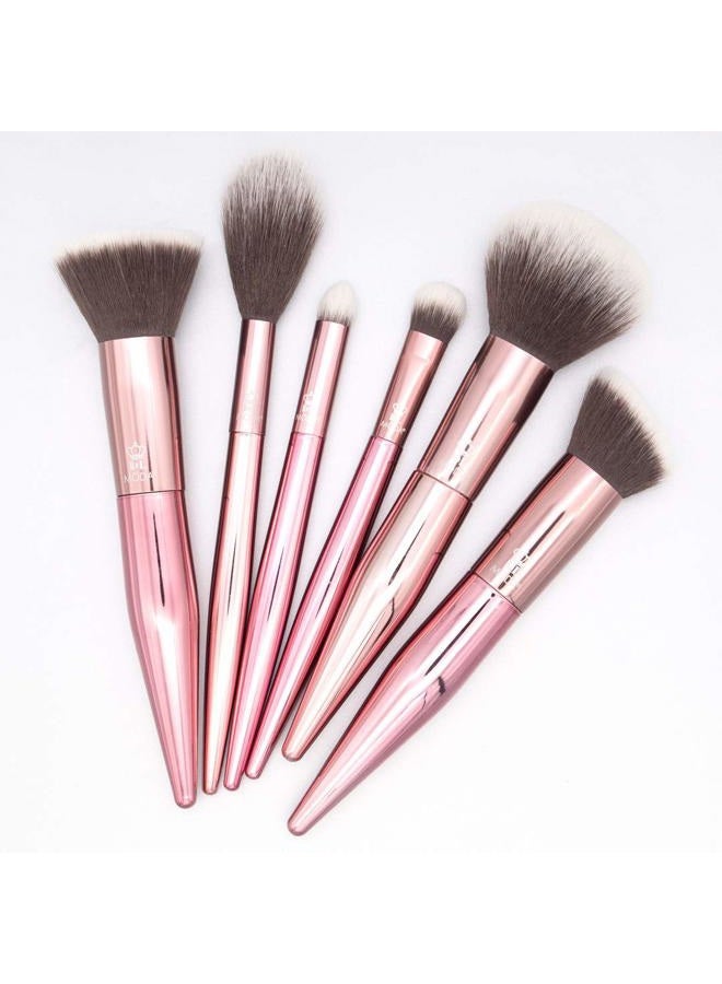 MODA Limited Edition 6PC Rose Bundle Makeup Brush Set, Includes - Powder, Angle Blender, Diffuser, Shadow, and Smokey Eye Brushes - Image 5