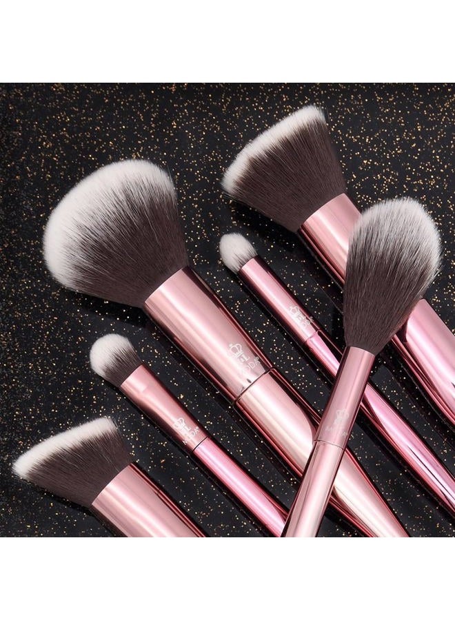 MODA Limited Edition 6PC Rose Bundle Makeup Brush Set, Includes - Powder, Angle Blender, Diffuser, Shadow, and Smokey Eye Brushes - Image 2