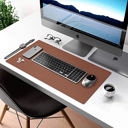 Aothia Double-Sided PU Leather Desk Pad - Non-Slip Large Mouse Pad & Desk Mat for Office, Home - Waterproof, Easy to Clean, Durable Dual-Sided Surface(Brown, 23.6" x 13.7") - Image 4
