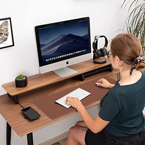 Aothia Double-Sided PU Leather Desk Pad - Non-Slip Large Mouse Pad & Desk Mat for Office, Home - Waterproof, Easy to Clean, Durable Dual-Sided Surface(Brown, 23.6" x 13.7") - Image 5