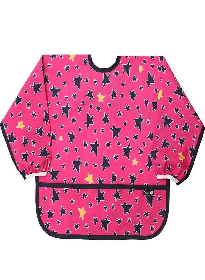 Plie Long Sleeve Waterproof Bib for Toddlers - Soft Feeding Smock for Baby Mealtime, Self-Feeding, Painting & Messy Play, BPA-Free, Easy Clean (6-24 Months) - Ugly Star - Image 1