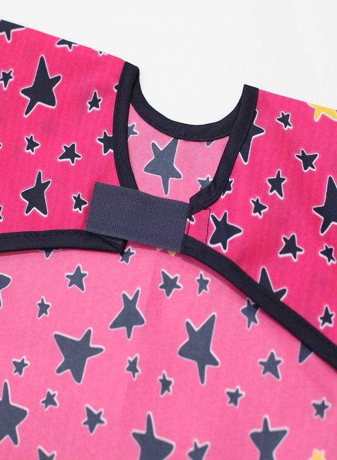 Plie Long Sleeve Waterproof Bib for Toddlers - Soft Feeding Smock for Baby Mealtime, Self-Feeding, Painting & Messy Play, BPA-Free, Easy Clean (6-24 Months) - Ugly Star - Image 2