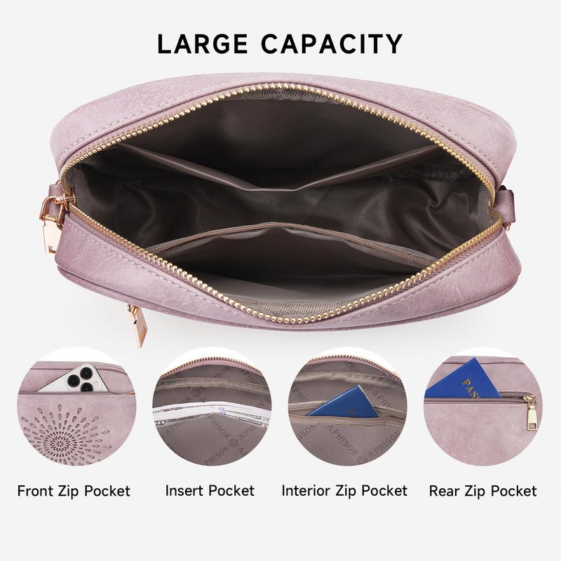 APHISON Crossbody Bags for Women Trendy,Vegan Leather Small Crossbody Purses Shoulder Handbags with Adjustable Strap Purple - Image 3