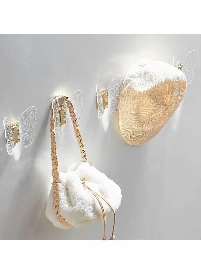Decor Wall Hooks Heavy Duty for Hanging Coat Clothes Caps Hat Scarf Jacket Bag Robe;Butterfly Hook Up for Decorative Bedroom Bathroom Balcony Office Room;Screw Include Drilling Installation,Gold 1 Set  - Image 5