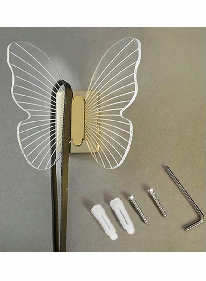 Decor Wall Hooks Heavy Duty for Hanging Coat Clothes Caps Hat Scarf Jacket Bag Robe;Butterfly Hook Up for Decorative Bedroom Bathroom Balcony Office Room;Screw Include Drilling Installation,Gold 1 Set  - Image 1