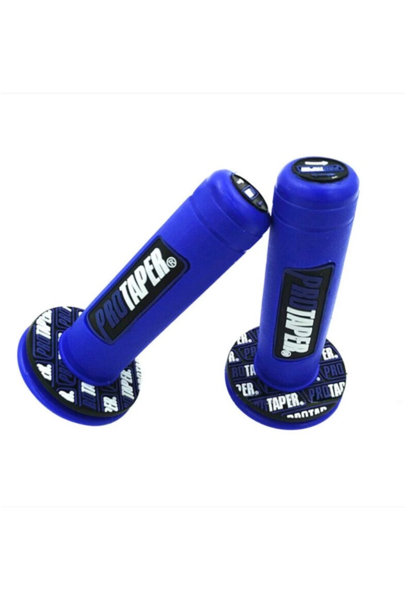 Pro Tapes زوج من مقابض مقود الدراجة النارية، أزرق - Image 1